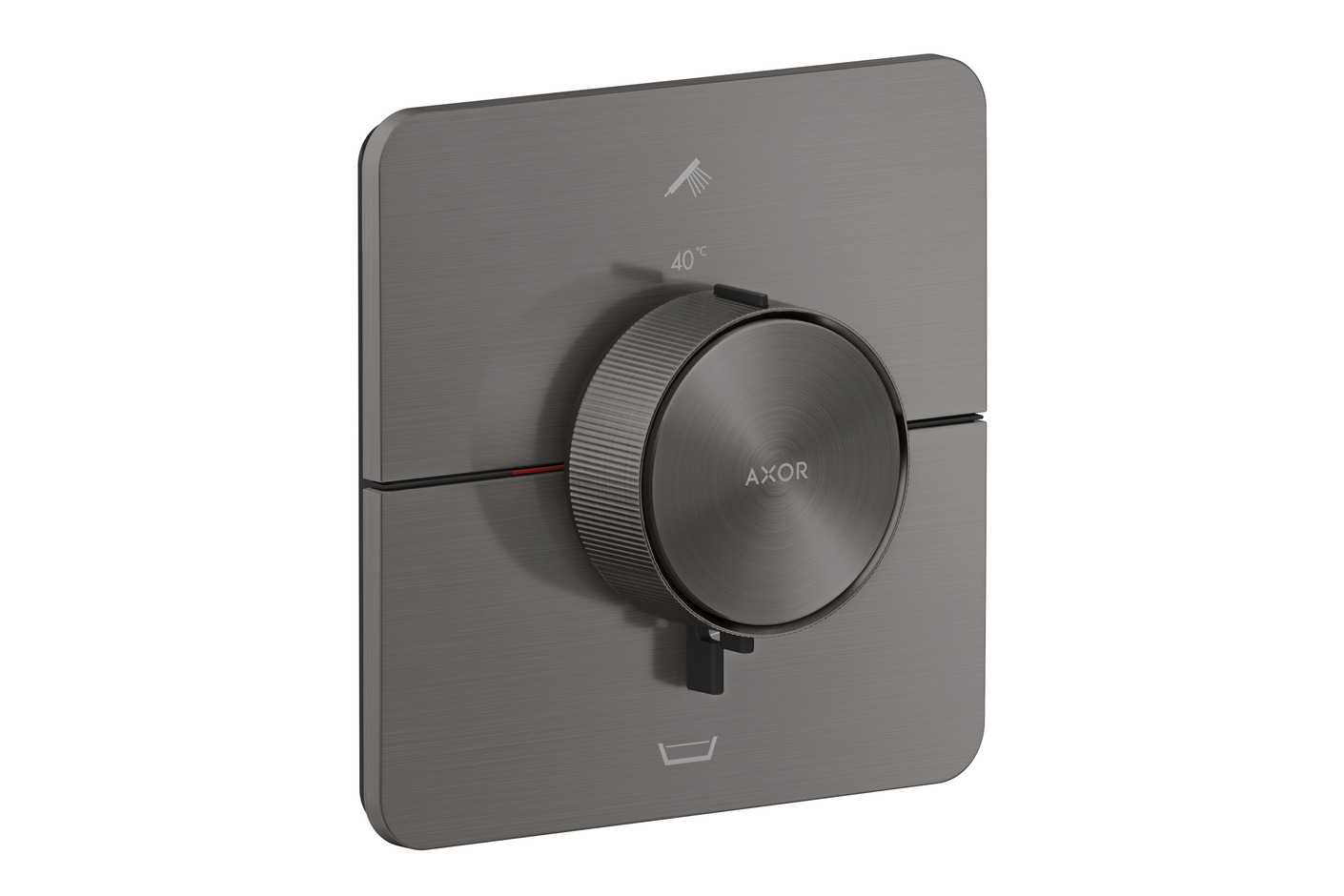 AXOR ShowerSelect ID Thermostat for concealed installation softsquare for 2 functions with integrated security combination according to EN1720 | Brushed Black Chrome