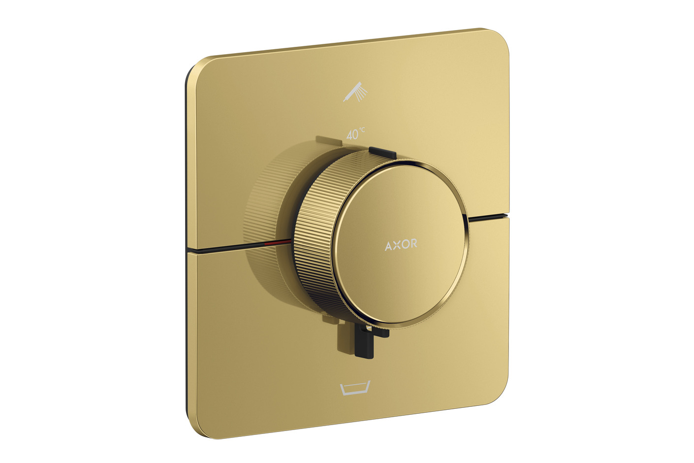 AXOR ShowerSelect ID Thermostat Unterputz softsquare für 2 Verbraucher mit integrierter Sicherungskombi nach EN1717 | Polished Gold Optic