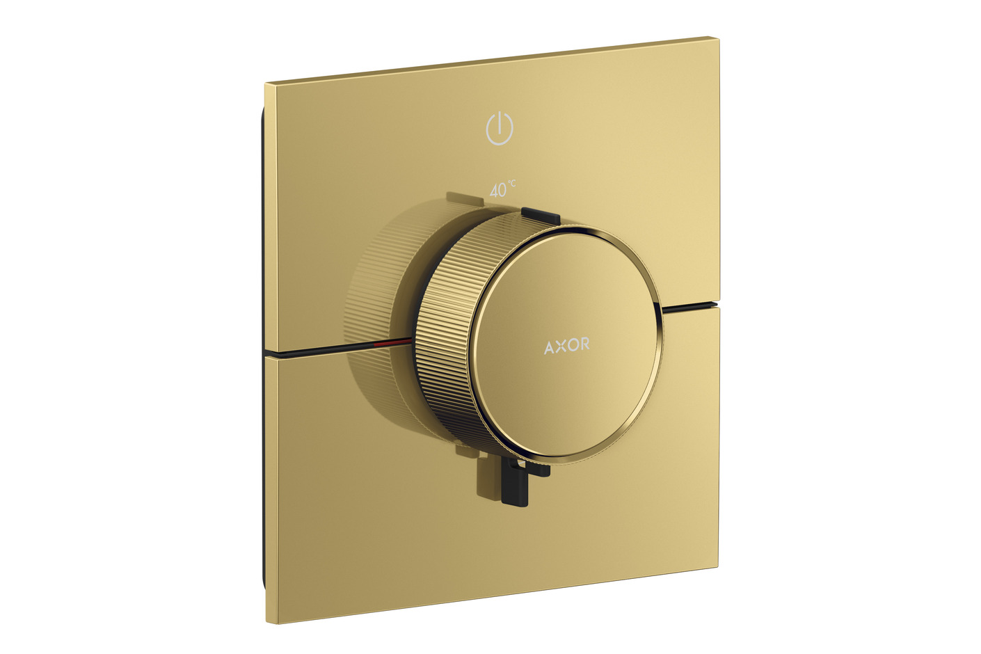 AXOR ShowerSelect ID Thermostat for concealed installation square for 1 function | Polished Gold Optic