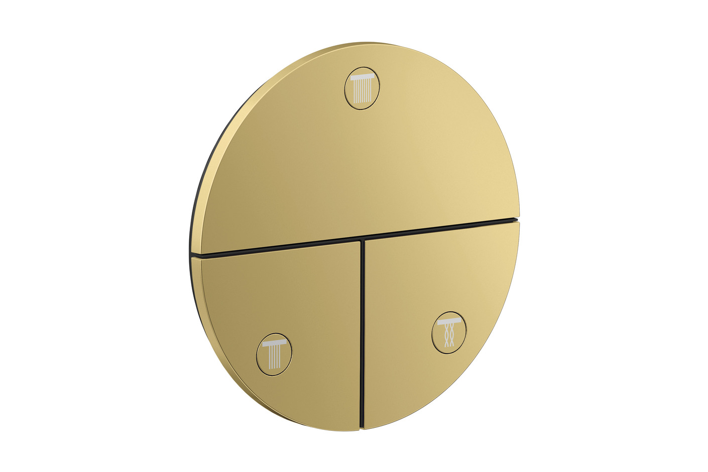 AXOR ShowerSelect ID Valve for concealed installation round for 3 functions | Polished Gold Optic
