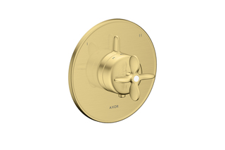 AXOR Archivio Thermostat Unterputz für 2 Verbraucher mit Kreuzgriff | Brushed Brass  von  AXOR