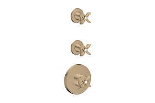 AXOR Archivio Thermostatmodul Unterputz für 2 Verbraucher mit Kreuzgriffen | Brushed Bronze  von  AXOR