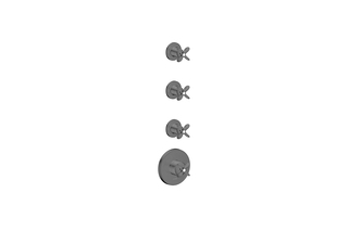 AXOR Archivio Thermostatmodul Unterputz für 3 Verbraucher mit Kreuzgriffen | Brushed Black Chrome  von  AXOR