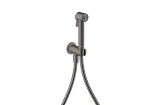 AXOR Bidette Showers Bidette hand shower 1jet round for cold water with shower holder and shower hose 1.25 m I Brushed Black Chrome  by  AXOR