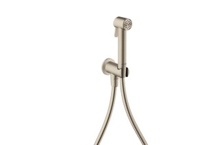AXOR Bidette Showers Bidette Handbrause 1jet rund für Kaltwasser mit Brausehalter und Brauseschlauch 1,25 m I Brushed Nickel  von  AXOR