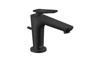 AXOR Citterio C Single lever basin mixer 90 with CoolStart for hand washbasins and pop-up waste set - cubic cut | Matt black  by  AXOR