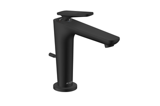AXOR Citterio C Single lever basin mixer 125 with CoolStart and pop-up waste set - cubic cut | Matt black  by  AXOR