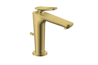 AXOR Citterio C Single lever basin mixer 125 with CoolStart and pop-up waste set - cubic cut | Polished Gold Optic  by  AXOR