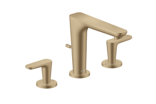 AXOR Citterio C 3-hole basin mixer 125 with pop-up waste set | Brushed Bronze  by  AXOR