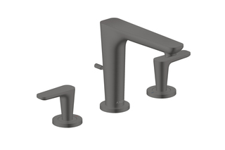 AXOR Citterio C 3-hole basin mixer 125 with pop-up waste set | Brushed Black Chrome  by  AXOR