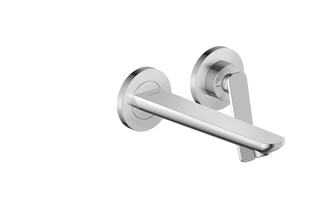 AXOR Citterio C Single lever basin mixer for concealed installation wall-mounted with spout 195 mm - cubic cut  by  AXOR