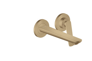 AXOR Citterio C Single lever basin mixer for concealed installation wall-mounted with spout 195 mm - cubic cut | Brushed Bronze  by  AXOR