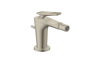 AXOR Citterio C Single lever bidet mixer with pop-up waste set - cubic cut | Brushed Nickel  by  AXOR