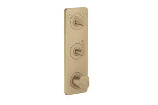 AXOR Citterio C Thermostatic module 380/120 for concealed installation with plate for 2 functions - cubic cut | Brushed Bronze  by  AXOR