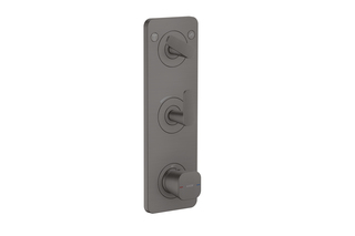 AXOR Citterio C Thermostatic module 380/120 for concealed installation with plate for 2 functions - cubic cut | Brushed Black Chrome  by  AXOR