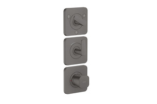 AXOR Citterio C Thermostatic module 380/120 for concealed installation with escutcheons for 3 functions | Brushed Black Chrome  by  AXOR