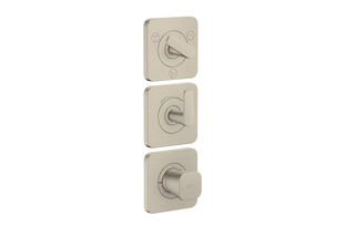 AXOR Citterio C Thermostatic module 380/120 for concealed installation with escutcheons for 3 functions | Brushed Nickel  by  AXOR