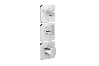 AXOR Citterio C Thermostatic module 380/120 for concealed installation with escutcheons for 3 functions - cubic cut  by  AXOR