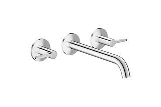 AXOR One 3-hole basin mixer for concealed installation wall-mounted with spout 220 mm and lever handles  by  AXOR