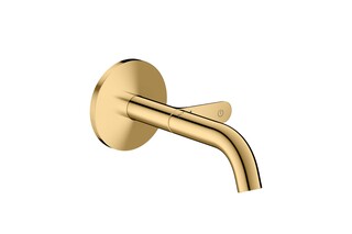 AXOR One Basin mixer for concealed installation wall-mounted Select with spout 160 mm I Polished Gold Optic  by  AXOR