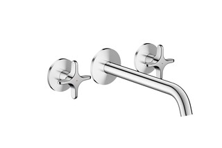 AXOR One 3-hole bath mixer for concealed installation wall-mounted with cross handles  by  AXOR