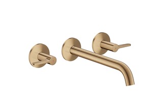 AXOR One 3-hole bath mixer for concealed installation wall-mounted with lever handles I Brushed Bronze  by  AXOR