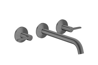 AXOR One 3-hole bath mixer for concealed installation wall-mounted with lever handles I Brushed Black Chrome  by  AXOR