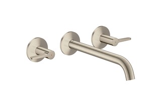 AXOR One 3-hole bath mixer for concealed installation wall-mounted with lever handles I Brushed Nickel  by  AXOR