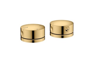 AXOR One 2-hole rim mounted thermostatic bath mixer I Polished Gold Optic  by  AXOR