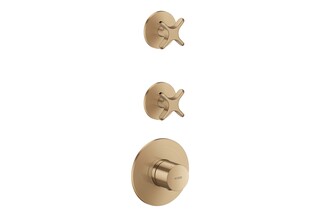 AXOR One Thermostatic module for concealed installation for 2 functions with cross handle I Brushed Bronze  by  AXOR