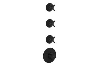 AXOR One Thermostatic module for concealed installation for 3 functions with cross handle I Matt Black  by  AXOR