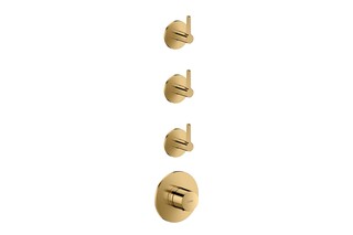 AXOR One Thermostatic module for concealed installation for 3 functions with lever handle I Polished Gold Optic  by  AXOR