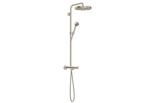 AXOR One Showerpipe with thermostat and overhead shower 280 1jet EcoSmart I Brushed Nickel  by  AXOR