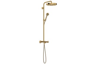 AXOR One Showerpipe mit Thermostat und Kopfbrause 280 1jet EcoSmart I Polished Gold Optic  von  AXOR