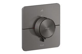 AXOR ShowerSelect ID Thermostat for concealed installation softsquare for 2 functions with integrated security combination according to EN1720 | Brushed Black Chrome  by  AXOR