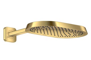 AXOR ShowerSphere Overhead shower 370/220 1jet EcoSmart with shower arm I Polished Gold Optic  by  AXOR