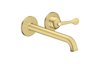 AXOR Archivio Einhebel-Waschtischmischer Unterputz für Wandmontage mit Auslauf 220 mm | Brushed Brass
