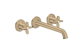 AXOR Archivio 3-Loch Wannenarmatur Unterputz für Wandmontage mit Kreuzgriffen | Brushed Bronze