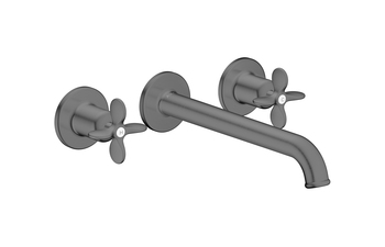 AXOR Archivio 3-Loch Wannenarmatur Unterputz für Wandmontage mit Kreuzgriffen | Brushed Black Chrome