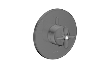 AXOR Archivio Thermostat Unterputz für 1 Verbraucher mit Kreuzgriff | Brushed Black Chrome