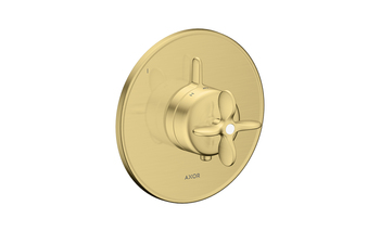 AXOR Archivio Thermostat Unterputz für 1 Verbraucher mit Kreuzgriff | Brushed Brass