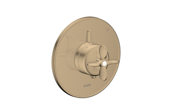 AXOR Archivio Thermostat Unterputz für 2 Verbraucher mit Kreuzgriff | Brushed Bronze