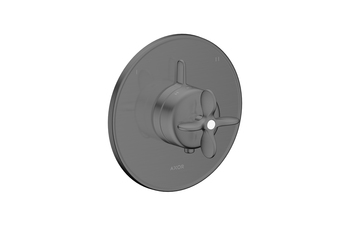 AXOR Archivio Thermostat Unterputz für 2 Verbraucher mit Kreuzgriff | Brushed Black Chrome