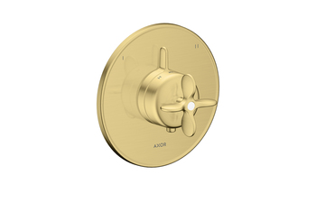 AXOR Archivio Thermostat Unterputz für 2 Verbraucher mit Kreuzgriff | Brushed Brass