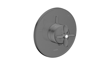 AXOR Archivio Thermostat Unterputz für 2 Verbraucher mit Kreuzgriff und integrierter Sicherungskombi nach EN1718 | Brushed Black Chrome