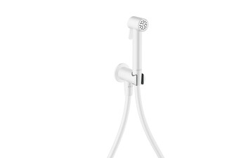 AXOR Bidette Showers Bidette Handbrause 1jet rund für Kaltwasser mit Brausehalter und Brauseschlauch 1,25 m I Mattweiß