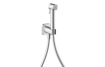 AXOR Bidette Showers Bidette Handbrause 1jet softsquare für Kaltwasser mit Brausehalter und Brauseschlauch 1,25 m