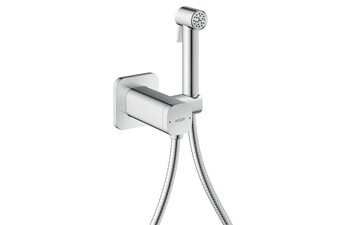 AXOR Bidette Showers Bidette Handbrause 1jet softsquare für Mischwasser mit Brausehalter und Brauseschlauch 1,25 m