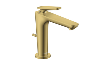 AXOR Citterio C Einhebel-Waschtischmischer 125 mit CoolStart und Zugstangen-Ablaufgarnitur | Polished Gold Optic