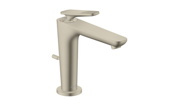 AXOR Citterio C Einhebel-Waschtischmischer 125 mit CoolStart mit Ablaufgarnitur - Cubic cut | Brushed Nickel